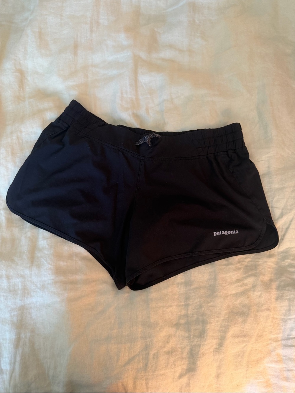 Patagonia Women's Black Athletic Running Shorts with Drawcord